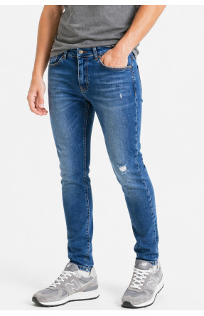 Джинси чоловічі однотонні синього кольору 4177 213353C