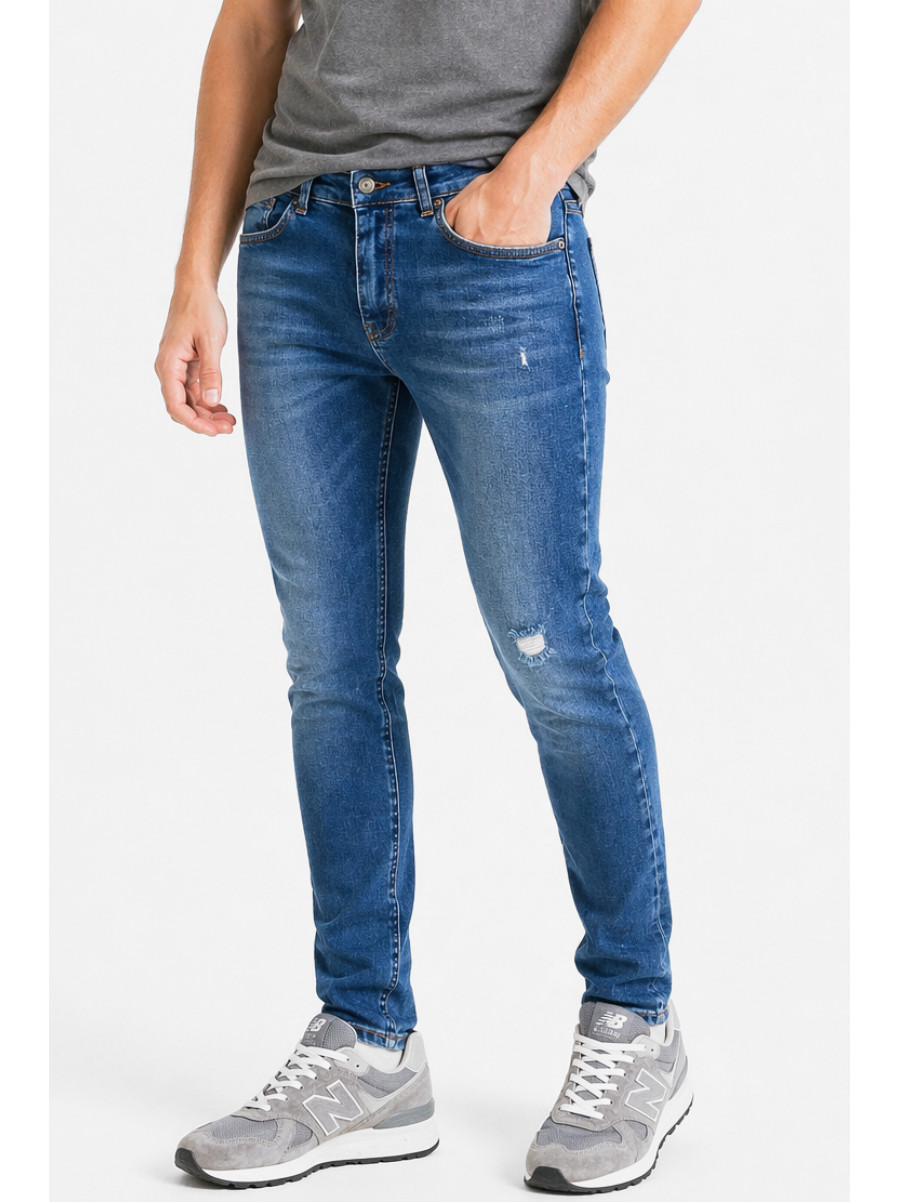 Джинси чоловічі однотонні синього кольору 4177 213353C