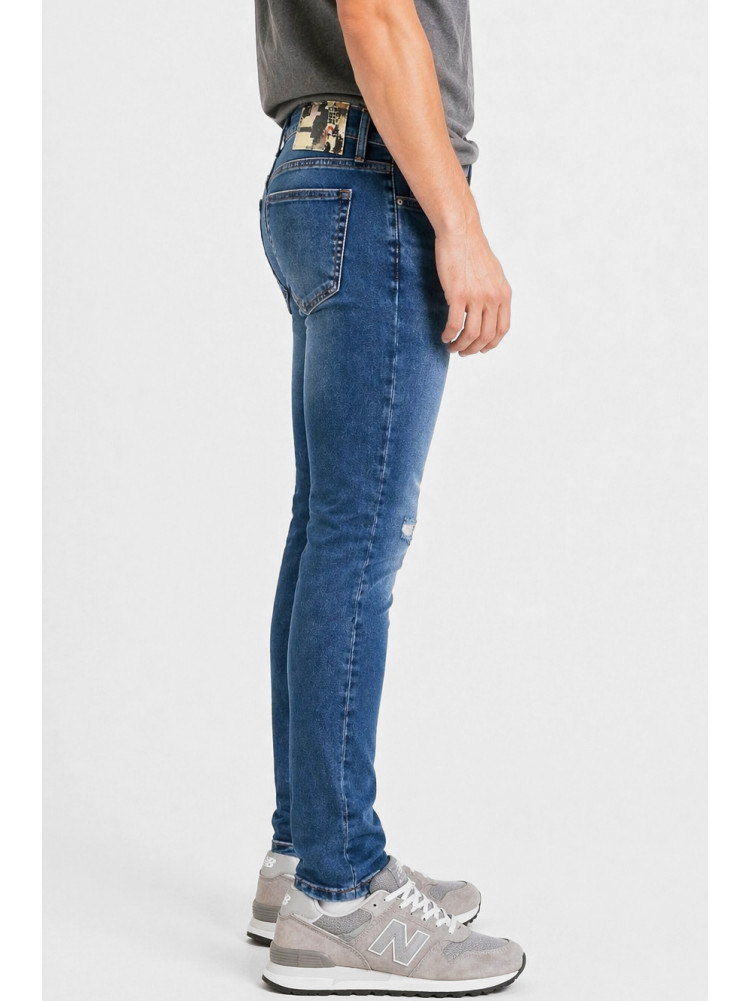 Джинси чоловічі однотонні синього кольору 4177 213353C