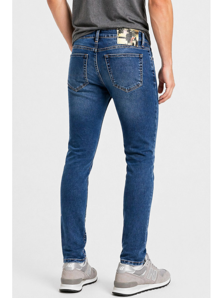 Джинси чоловічі однотонні синього кольору 4177 213353C