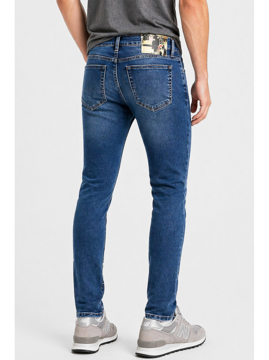 Джинси чоловічі однотонні синього кольору 4177 213353C