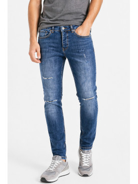 Джинси чоловічі однотонні темно-синього кольору 4155 213356C