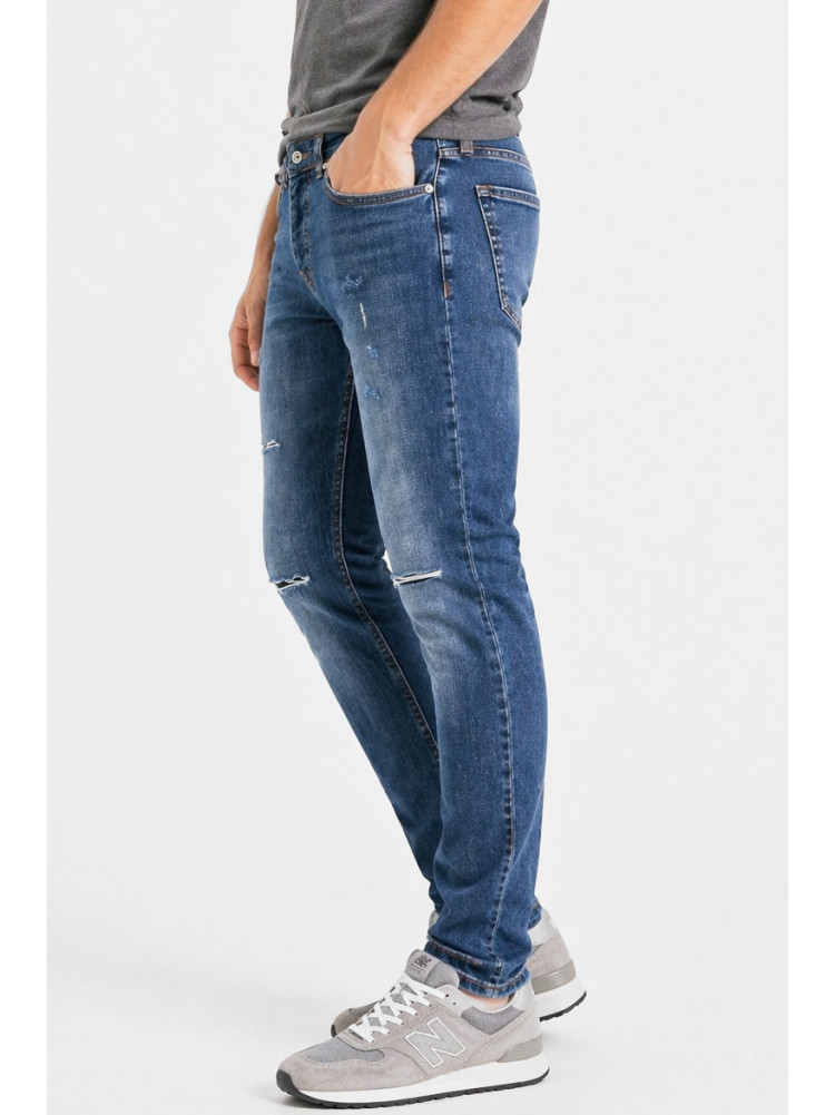 Джинси чоловічі однотонні темно-синього кольору 4155 213356C