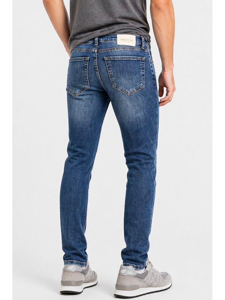 Джинси чоловічі однотонні темно-синього кольору 4155 213356C