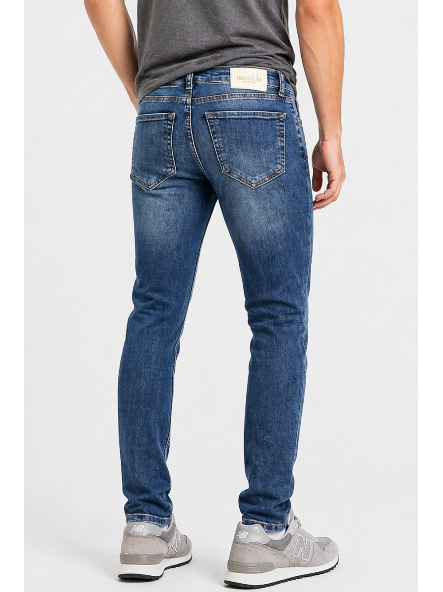 Джинси чоловічі однотонні темно-синього кольору 4155 213356C