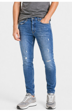 Джинси чоловічі однотонні синього кольору 3745 213357C