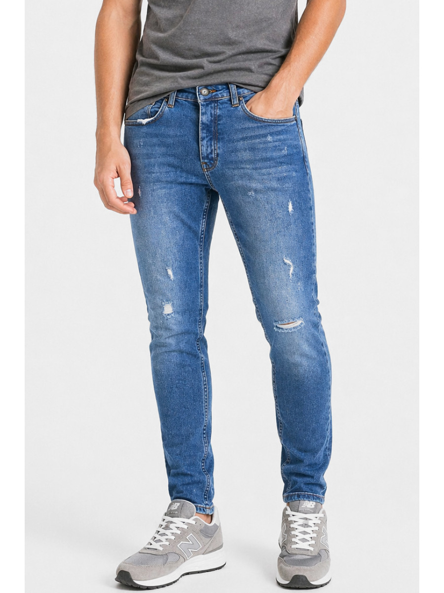 Джинси чоловічі однотонні синього кольору 3745 213357C