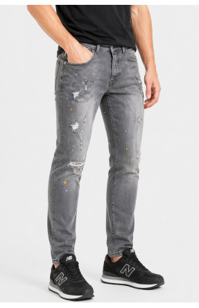 Джинси чоловічі сірого кольору з принтом 2825 213358C