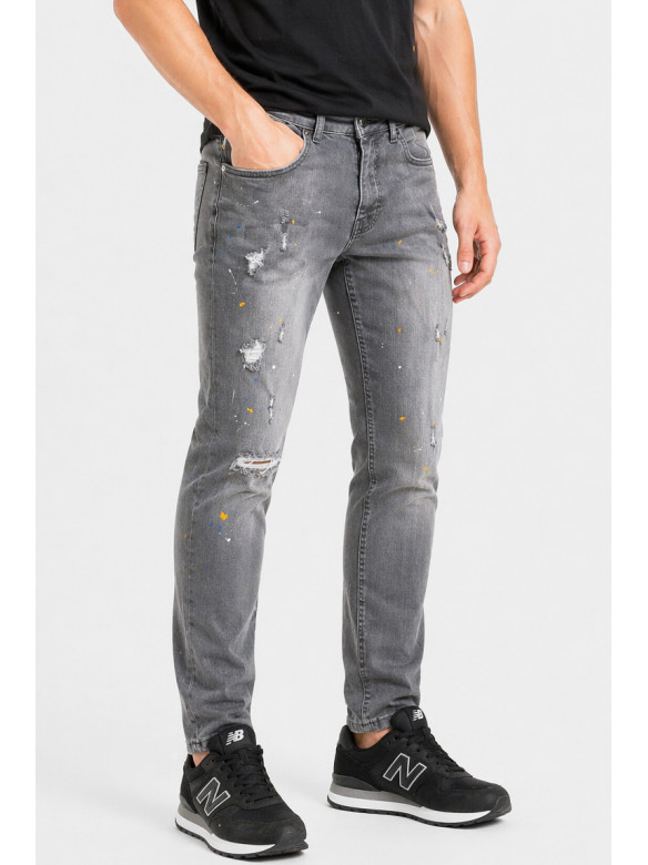 Джинси чоловічі сірого кольору з принтом 2825 213358C