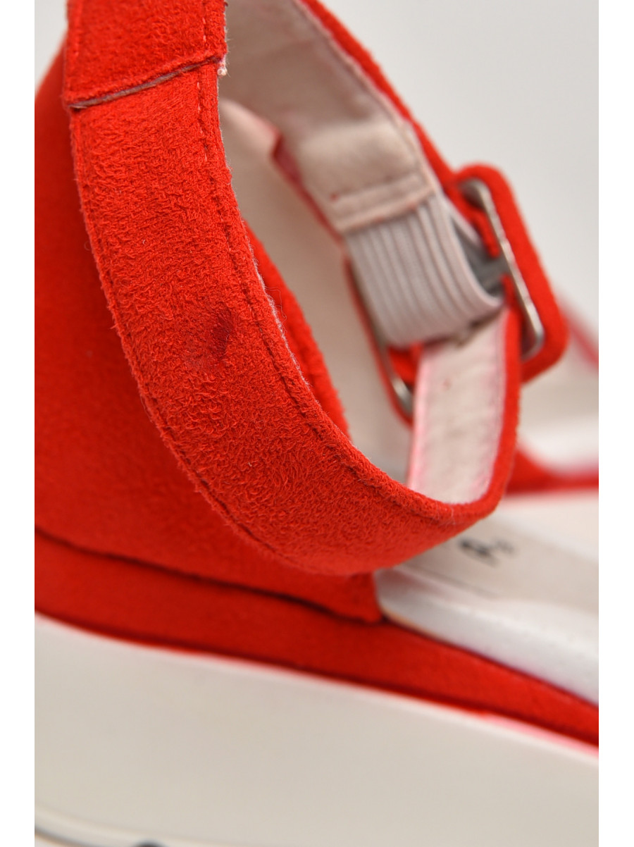 Босоніжки підліткові для дівчинки червоного кольору Уцінка В6-151 213359C