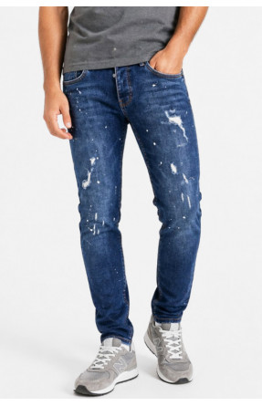 Джинси чоловічі темно-синього кольору з принтом 4153 213360C
