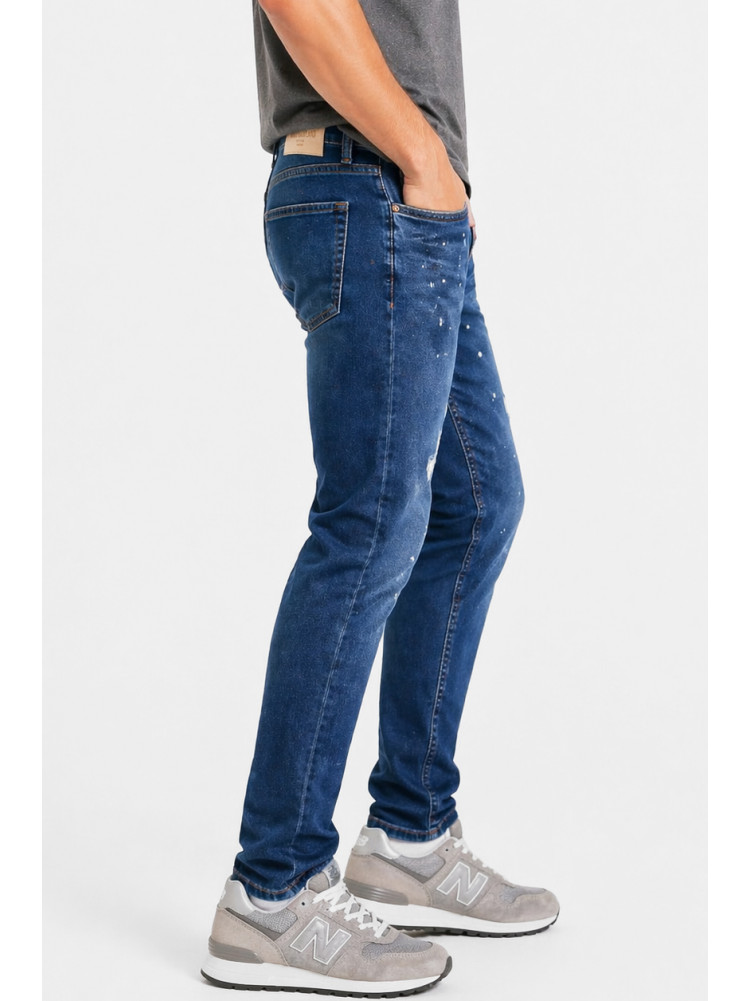 Джинси чоловічі темно-синього кольору з принтом 4153 213360C