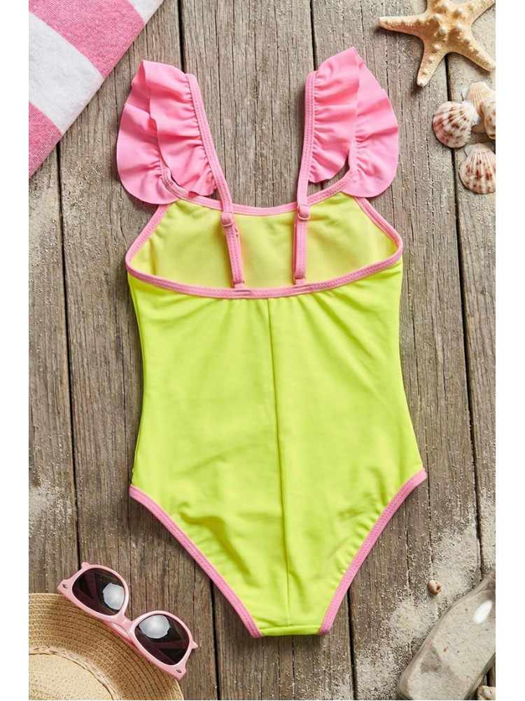 Купальник детский слитный для девочки желтого цвета с принтом 978 213361C