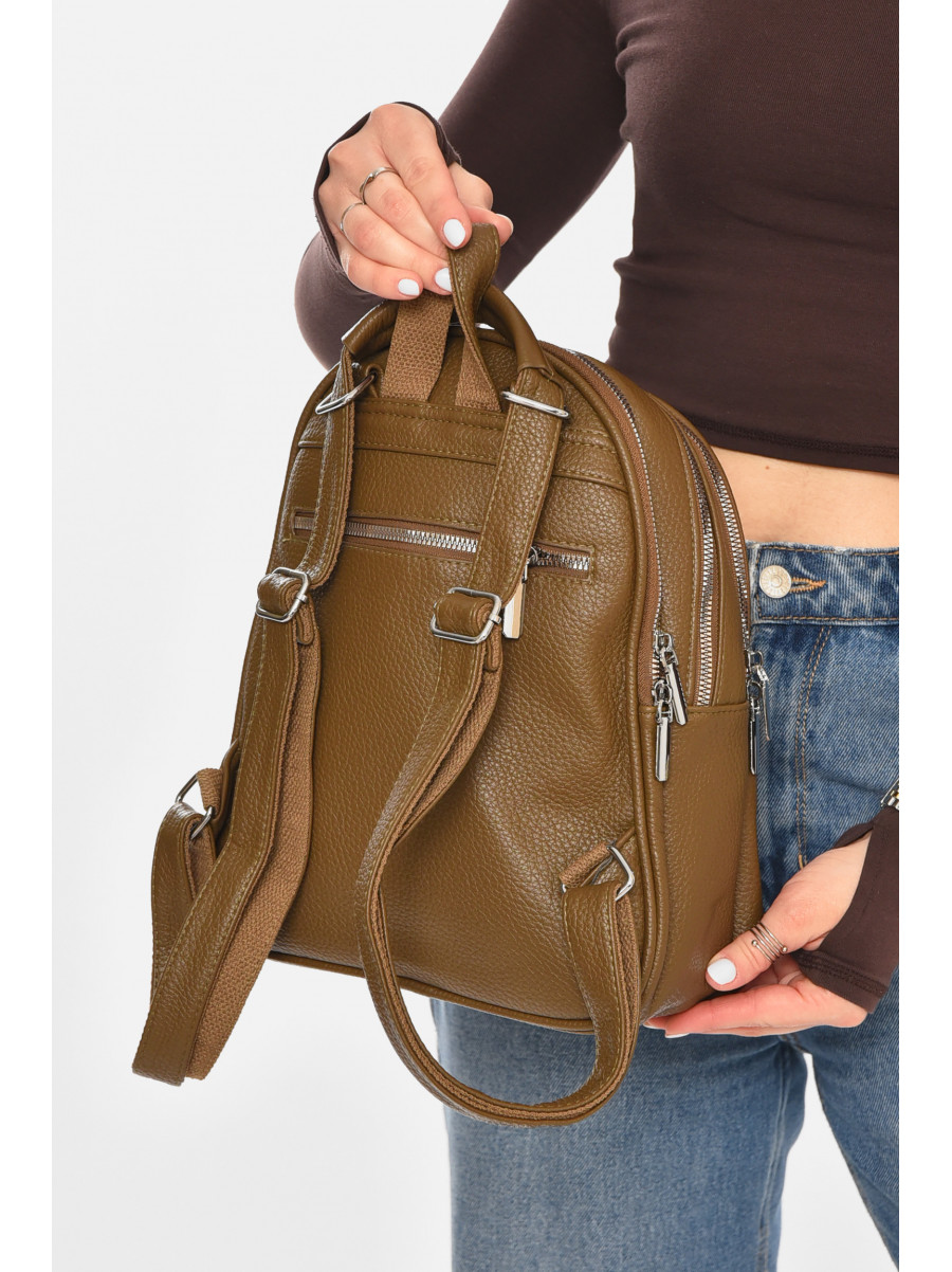 Рюкзак женский из экокожи цвета хаки 6791 213363C