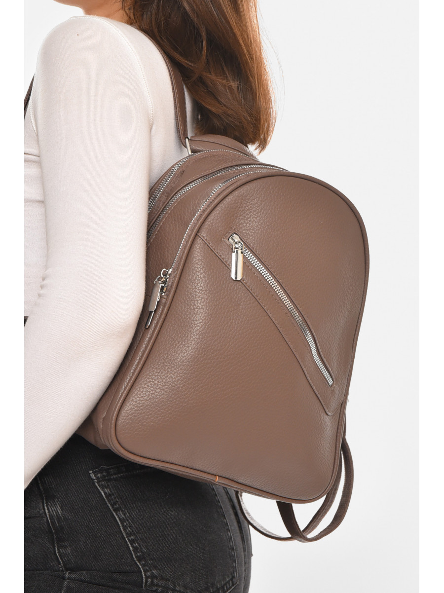 Рюкзак женский из экокожи коричневого цвета 6791 213365C