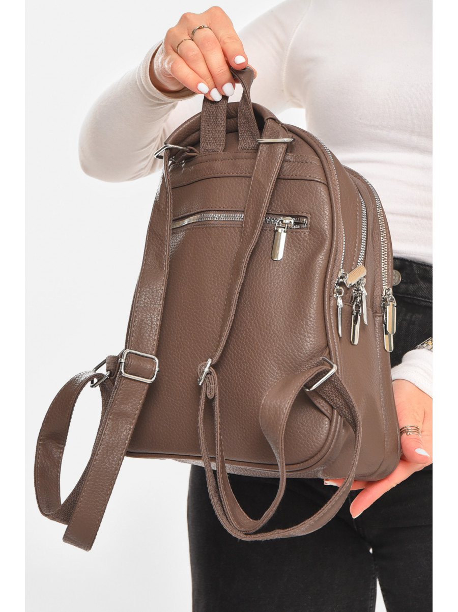 Рюкзак женский из экокожи коричневого цвета 6791 213365C