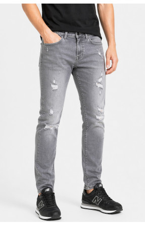 Джинси чоловічі однотонні сірого кольору 4169 213366C