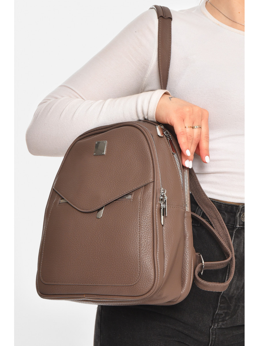 Рюкзак женский из экокожи коричневого цвета 6793 213369C