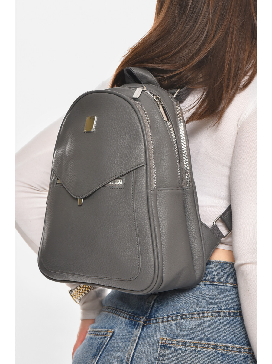 Рюкзак женский из экокожи серого цвета 6793 213373C