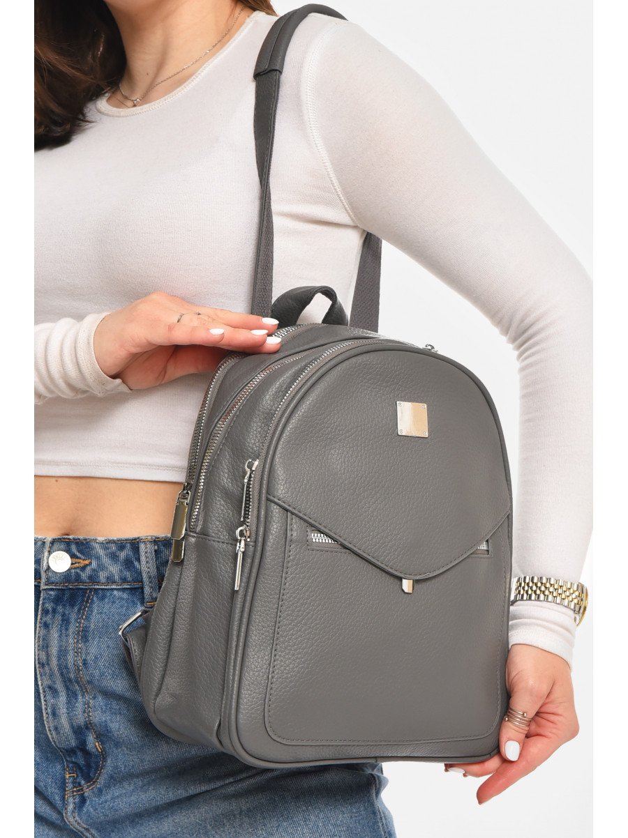 Рюкзак женский из экокожи серого цвета 6793 213373C