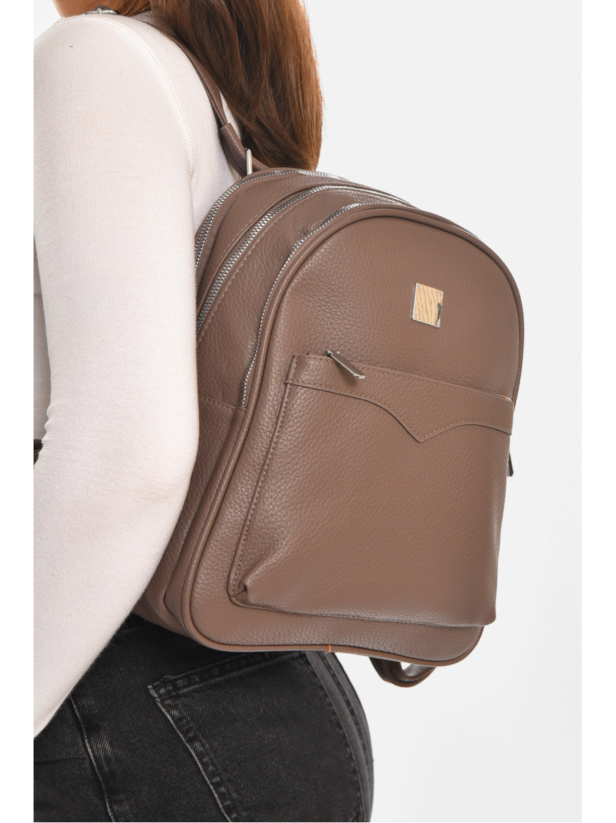 Рюкзак женский из экокожи коричневого цвета 6798 213374C