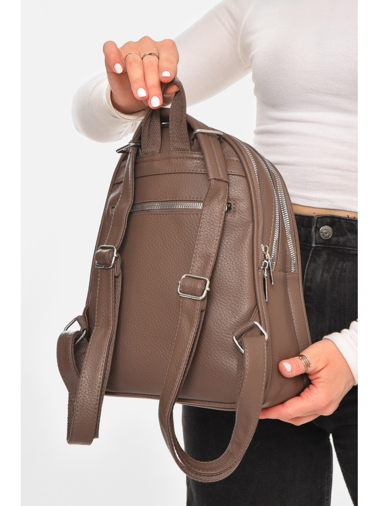 Рюкзак женский из экокожи коричневого цвета 6798 213374C