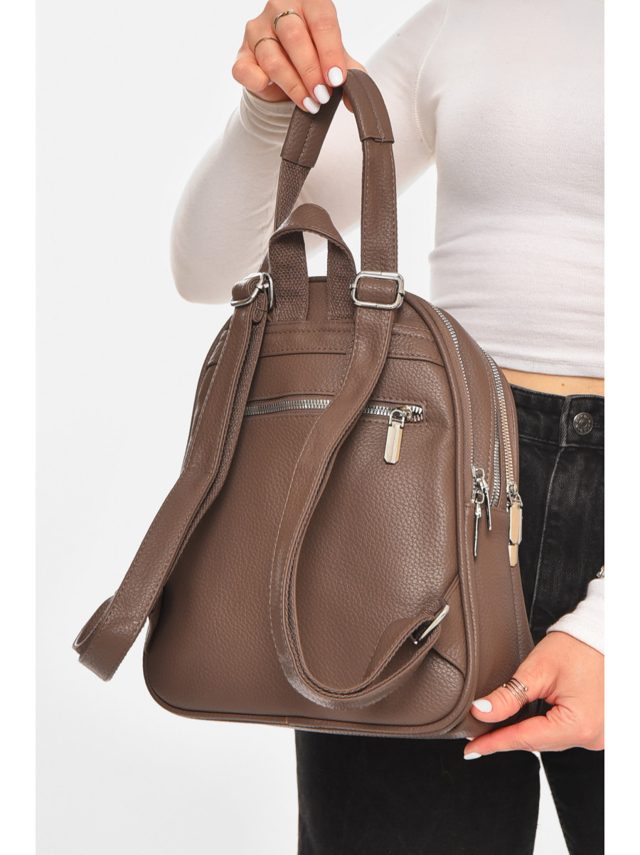 Рюкзак женский из экокожи коричневого цвета 6794 213378C