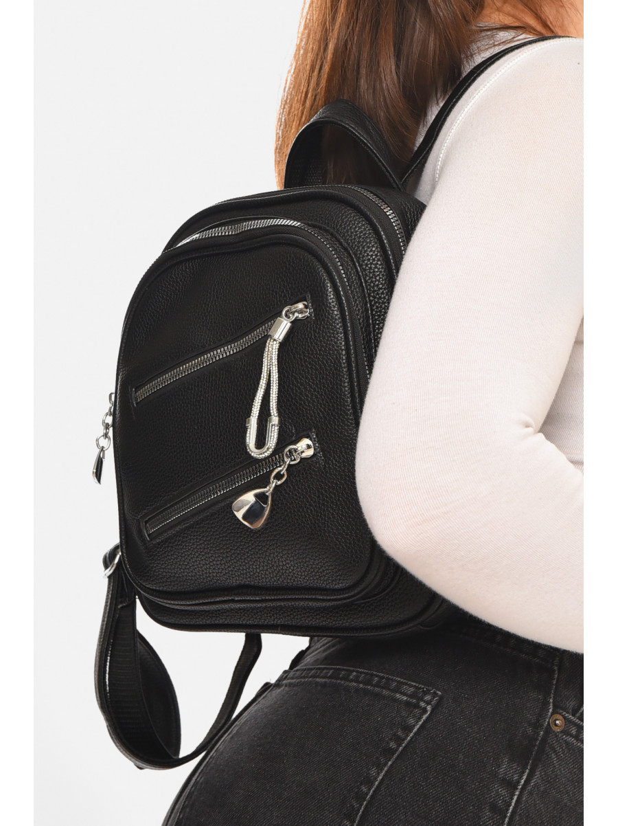 Рюкзак жіночий з екошкіри чорного кольору 6808 213380C