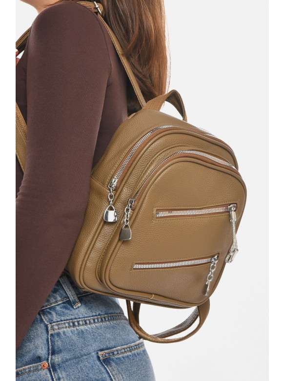 Рюкзак женский из экокожи цвета хаки 6808 213381C