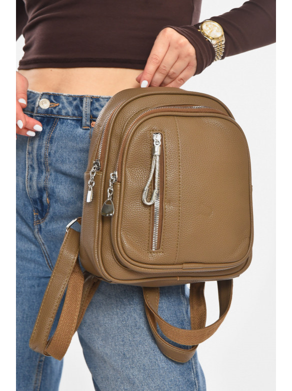 Рюкзак жіночий з екошкіри кольору хакі 6811 213382C