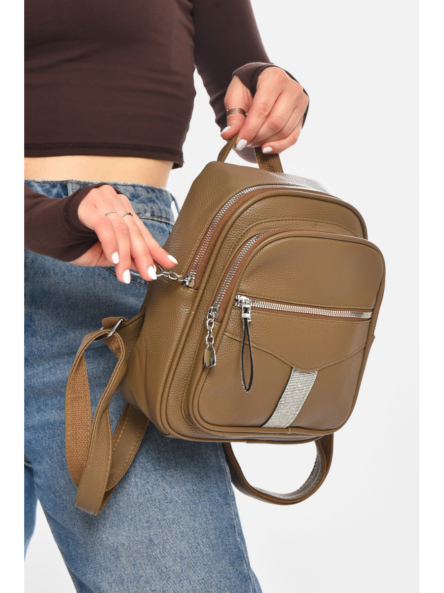 Рюкзак женский из экокожи цвета хаки 6812 213383C