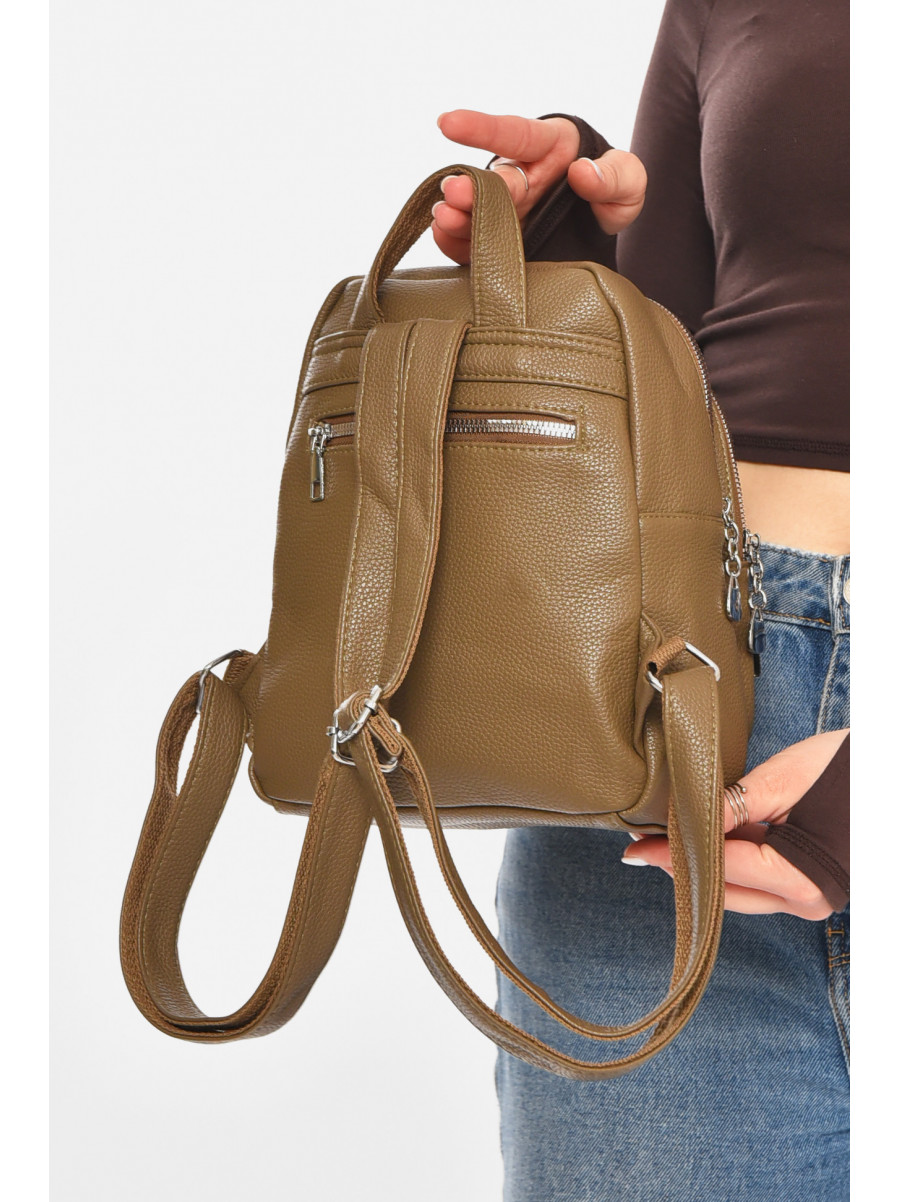 Рюкзак женский из экокожи цвета хаки 6812 213383C