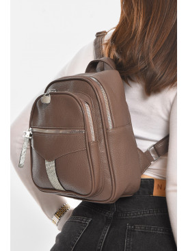 Рюкзак женский из экокожи коричневого цвета 6812 213385C