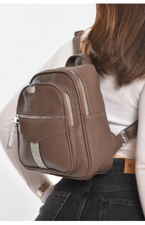 Рюкзак женский из экокожи коричневого цвета 6812 213385C