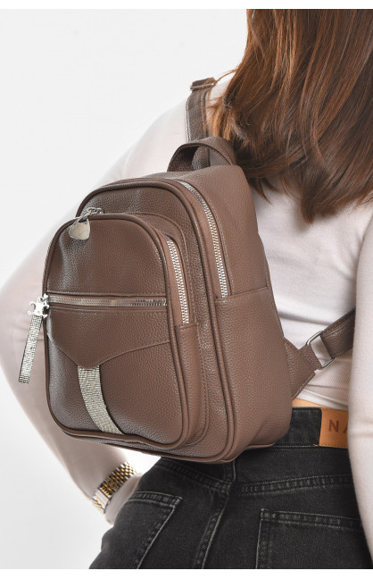 Рюкзак женский из экокожи коричневого цвета 6812 213385C