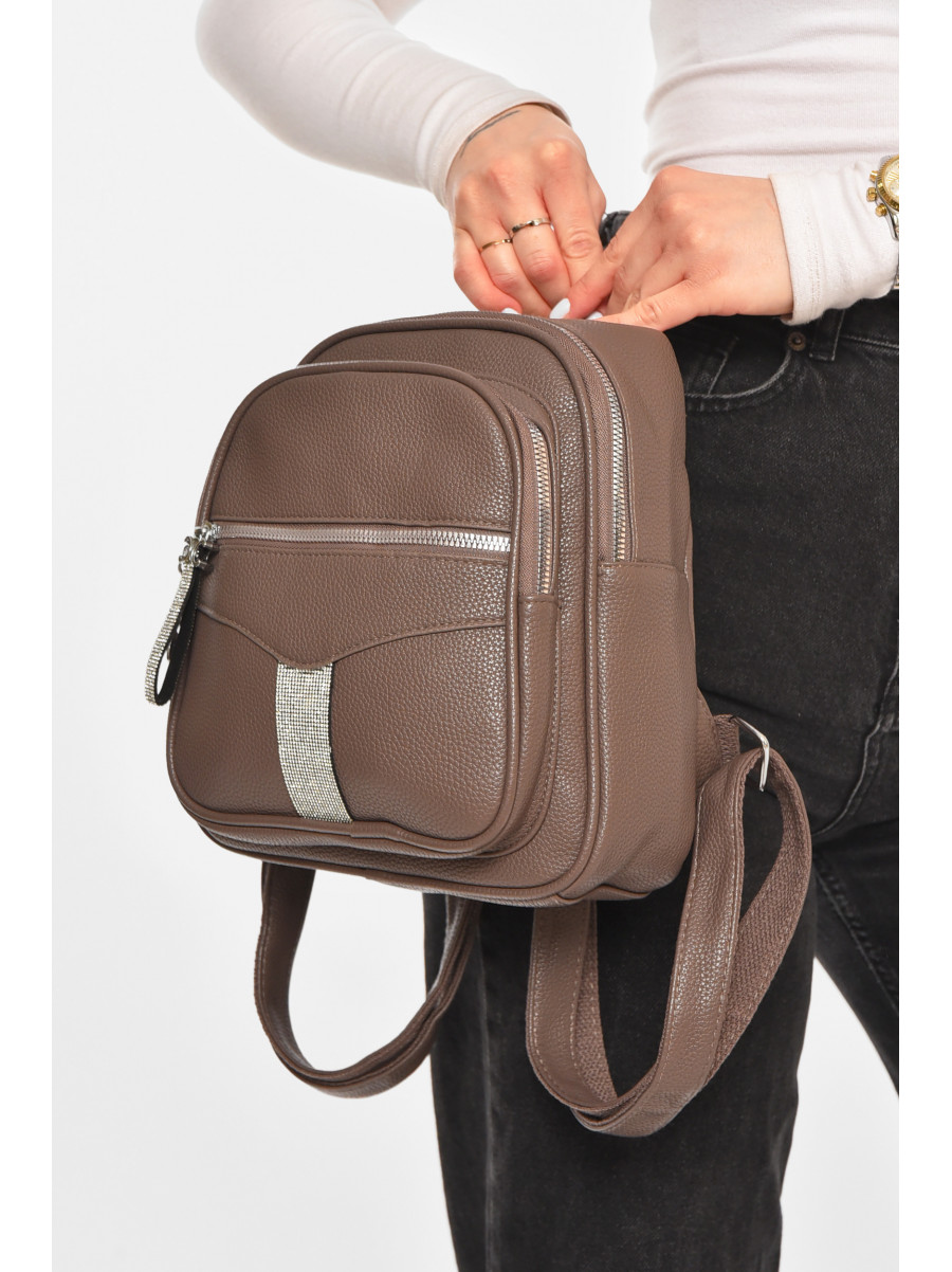 Рюкзак женский из экокожи коричневого цвета 6812 213385C