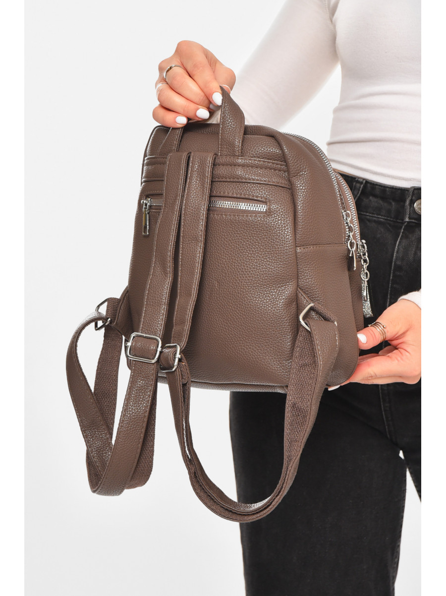 Рюкзак женский из экокожи коричневого цвета 6812 213385C