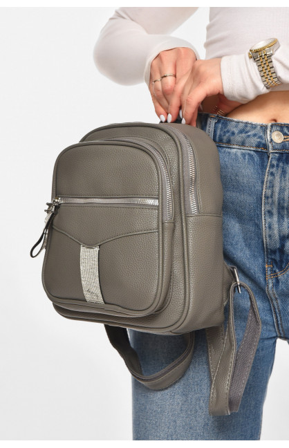 Рюкзак жіночий з екошкіри сірого кольору 6812 213386C