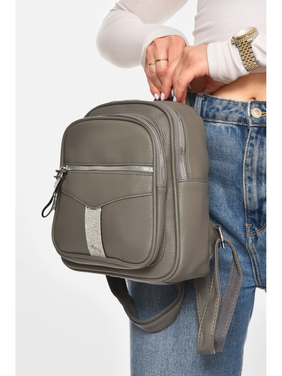 Рюкзак жіночий з екошкіри сірого кольору 6812 213386C