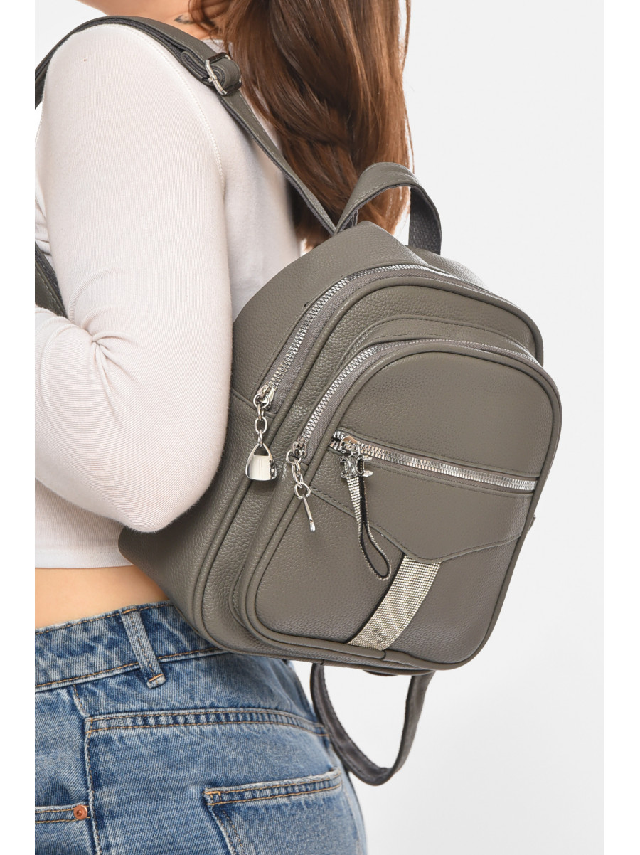 Рюкзак жіночий з екошкіри сірого кольору 6812 213386C