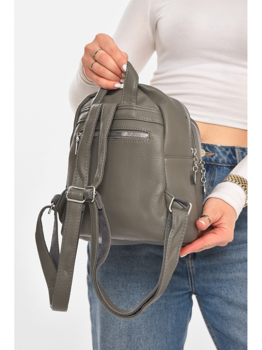 Рюкзак жіночий з екошкіри сірого кольору 6812 213386C