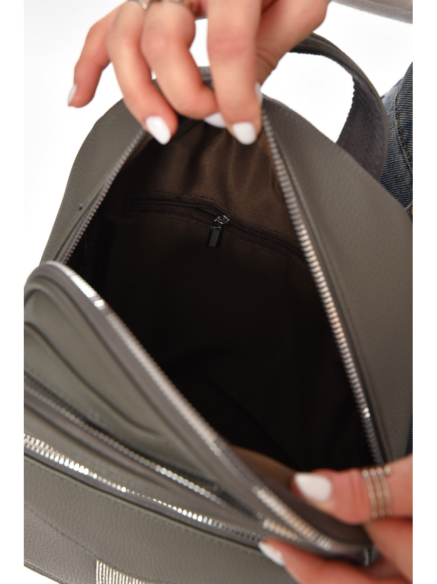 Рюкзак жіночий з екошкіри сірого кольору 6812 213386C