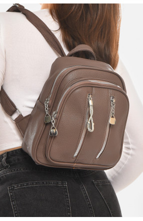 Рюкзак женский из экокожи коричневого цвета 6810 213387C