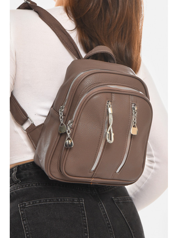 Рюкзак женский из экокожи коричневого цвета 6810 213387C