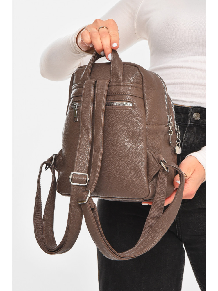 Рюкзак женский из экокожи коричневого цвета 6810 213387C