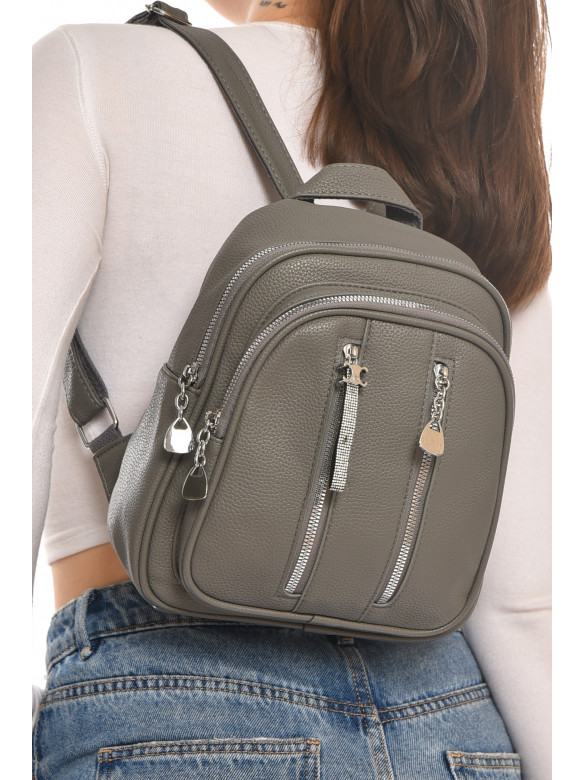 Рюкзак женский из экокожи серого цвета 6810 213389C