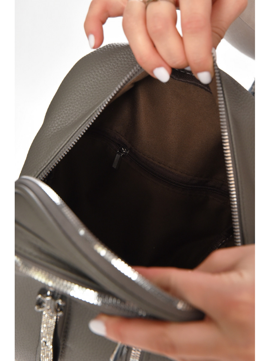 Рюкзак женский из экокожи серого цвета 6810 213389C