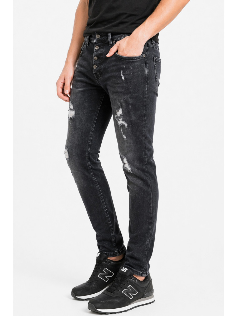 Джинси чоловічі однотонні чорного кольору 4260 213392C