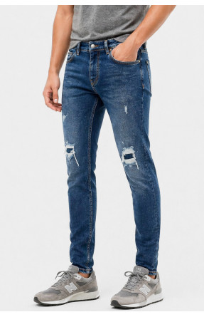 Джинси чоловічі однотонні темно-синього кольору 4199 213394C