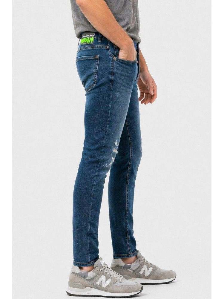 Джинси чоловічі однотонні темно-синього кольору 4199 213394C